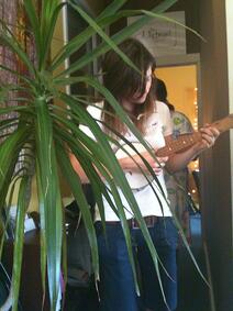 Monica Rizzio on the Ukelele. Photo by Beth Dunn.